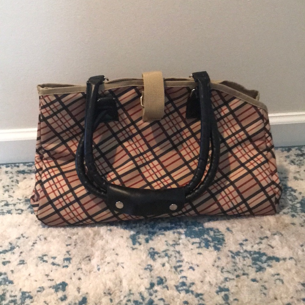 Burberry style dog pet carrier